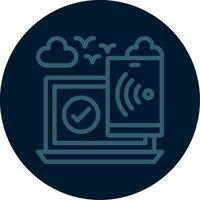 Mobile hotspot Line Multi color Icon vector
