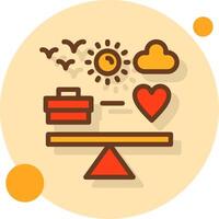 Work life integration Filled Shadow Circle Icon vector