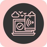 Mobile hotspot Linear Round Icon vector