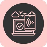 Mobile hotspot Linear Round Icon vector