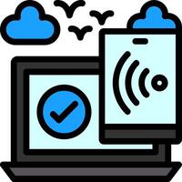 Mobile hotspot Line Filled Icon vector