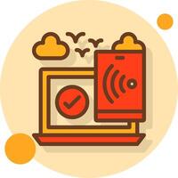 Mobile hotspot Filled Shadow Circle Icon vector