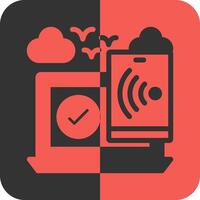 Mobile hotspot Red Inverse Icon vector