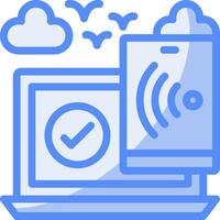 Mobile hotspot Line Filled Blue Icon vector