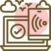 Mobile hotspot Linear Circle Icon vector