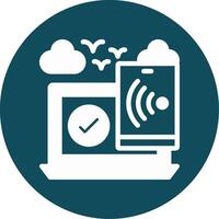 Mobile hotspot Glyph Circle Icon vector