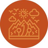 Nature hike Line Multi color Icon vector