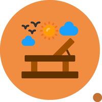 Beach chair Flat Shadow Icon vector