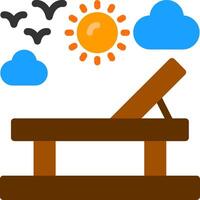 Beach chair Flat Icon vector