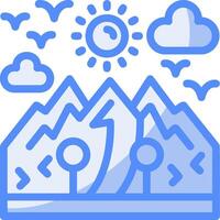 Nature hike Line Filled Blue Icon vector