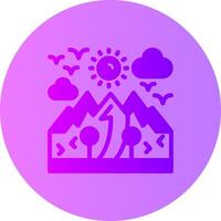 Nature hike Gradient Circle Icon vector