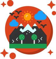 Nature hike Tailed Color Icon vector