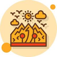 Nature hike Filled Shadow Circle Icon vector