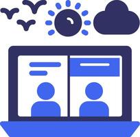 Virtual meeting Solid Two Color Icon vector