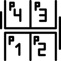 estacionamiento espacio numeración línea icono vector