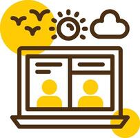 Virtual meeting Yellow Lieanr Circle Icon vector