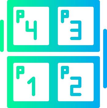 Parking space numbering Solid Multi Gradient Icon vector