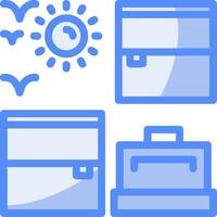 Packing cubes Line Filled Blue Icon vector