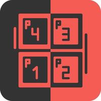 Parking space numbering Red Inverse Icon vector