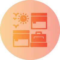 Packing cubes Gradient Circle Icon vector