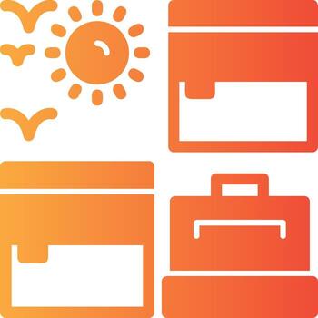 embalaje cubitos sólido multi degradado icono vector