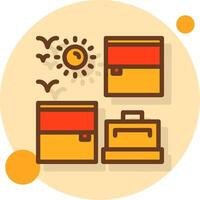 Packing cubes Filled Shadow Circle Icon vector