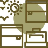 Packing cubes Linear Circle Icon vector