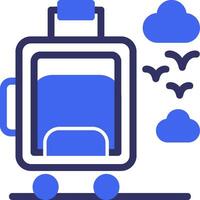 Suitcase wheels Solid Two Color Icon vector