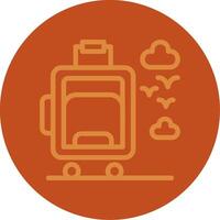 Suitcase wheels Line Multi color Icon vector