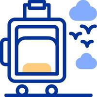 Suitcase wheels Color Filled Icon vector