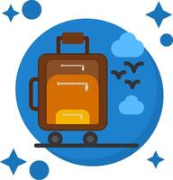 Suitcase wheels Tailed Color Icon vector