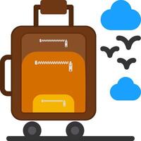 Suitcase wheels Flat Icon vector