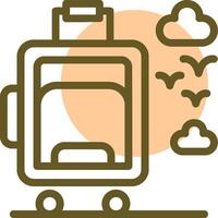 Suitcase wheels Linear Circle Icon vector