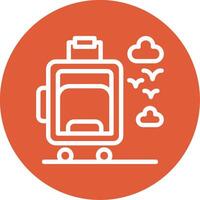 Suitcase wheels Outline Circle Icon vector