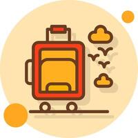 Suitcase wheels Filled Shadow Circle Icon vector