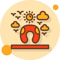 Travel pillow Filled Shadow Circle Icon vector