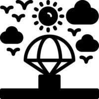 Skydiving Glyph Icon vector