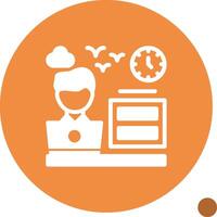 Remote office hours Glyph Shadow Icon vector