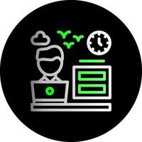 Remote office hours Dual Gradient Circle Icon vector