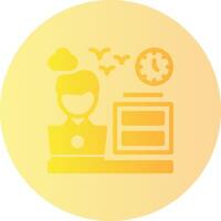 Remote office hours Gradient Circle Icon vector