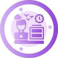 Remote office hours Glyph Gradient Icon vector