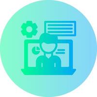 Virtual assistant Gradient Circle Icon vector