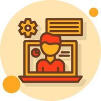 Virtual assistant Filled Shadow Circle Icon vector