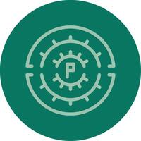 Parking circle Line Multi color Icon vector