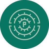 Parking circle Line Multi color Icon vector