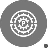 Parking circle Glyph Shadow Icon vector
