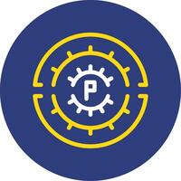 Parking circle Dual Line Circle Icon vector