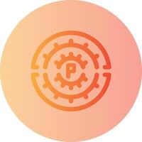 Parking circle Gradient Circle Icon vector