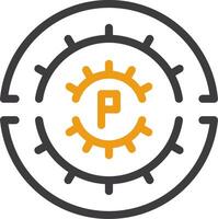 Parking circle Line Two Color Icon vector