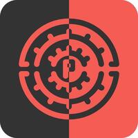 Parking circle Red Inverse Icon vector